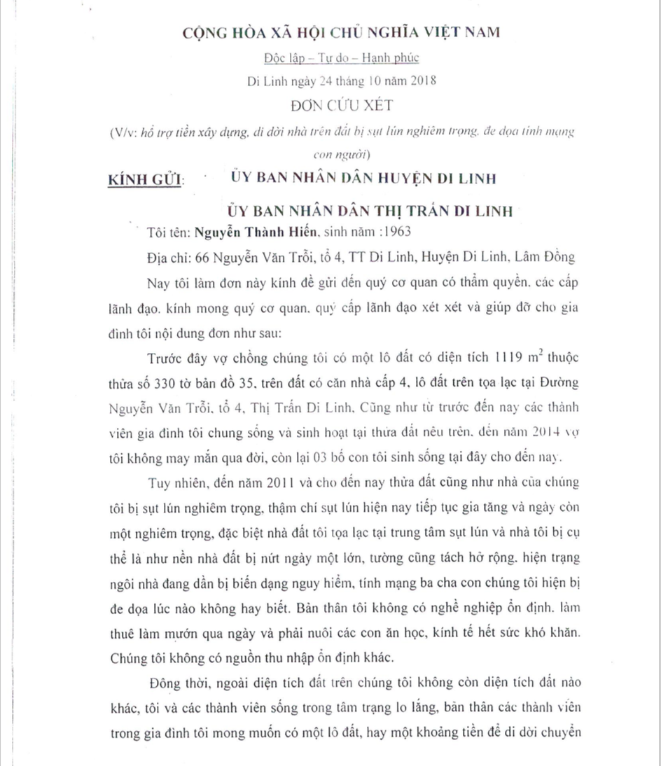 UBND[-]tỉnh[-]Lâm[-]Đồng[-]cần[-]quan[-]tâm[-]đến[-]tính[-]mạng[-]của[-]các[-]hộ[-]dân[-]sinh[-]sống[-]tại[-]khu[-]vực[-]sụt[-]lún[-]đường[-]Nguyễn[-]Văn[-]Trỗi,[-]thị[-]trấn[-]Di[-]Linh